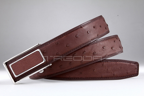 Ремень из кожи страуса Treoda, ширина 3,5 см