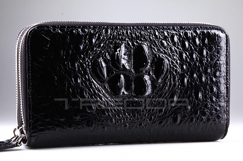 Клатч из кожи крокодила с боковой ручкой 21x11,5 см