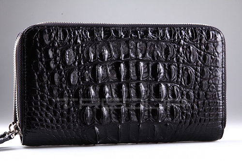 Клатч из кожи крокодила с боковой ручкой 21x11,5 см