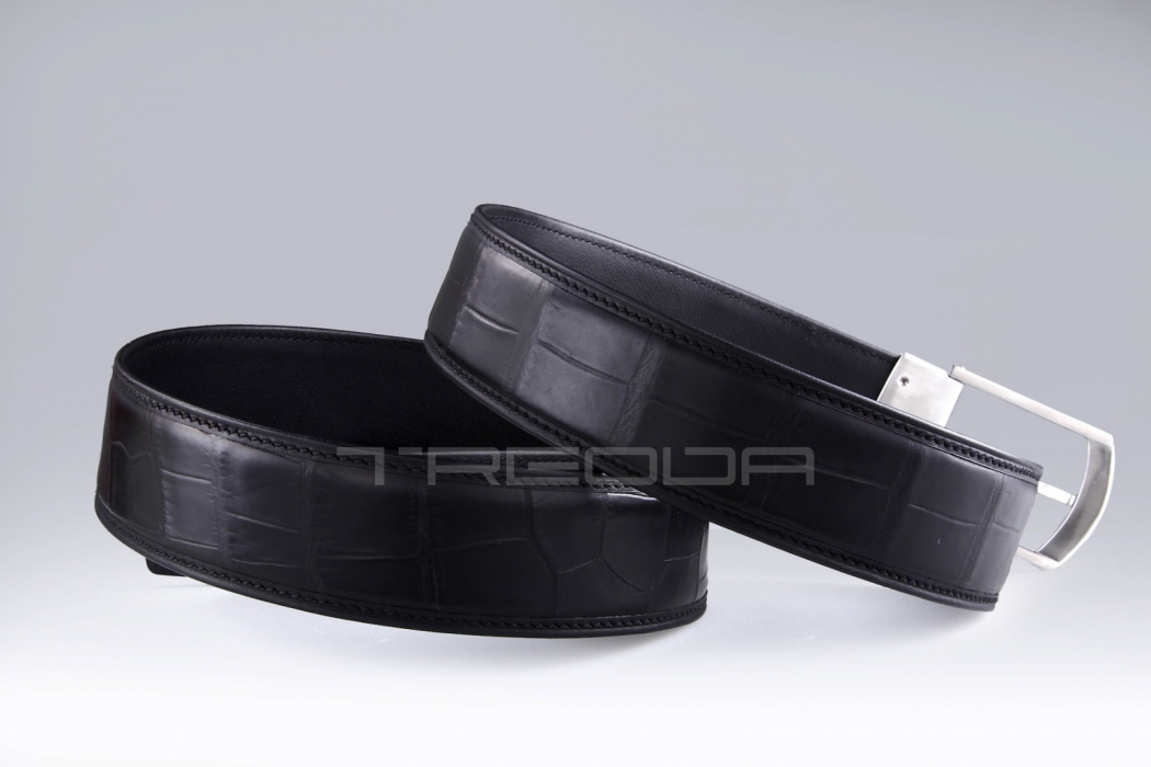 Ремень из кожи крокодила, ширина 3,9 см